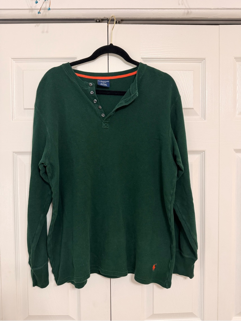 Ralph Lauren Green Long-Sleeve Henley Sleepwear Shirt